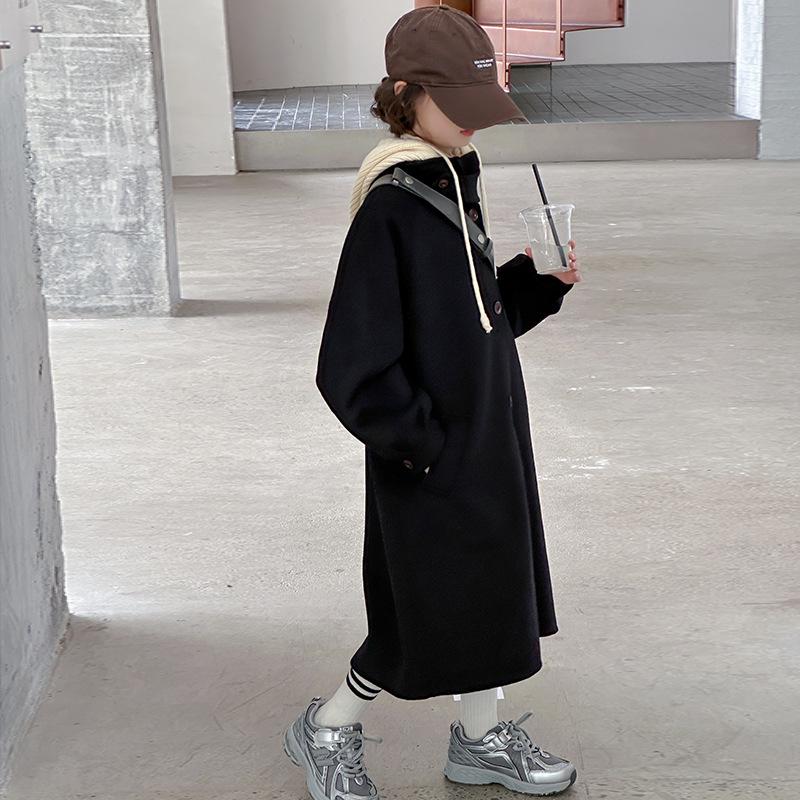 Mädchen 2025 Modischer Wollmantel - Verdickter Langer Stil für Herbst & Winter