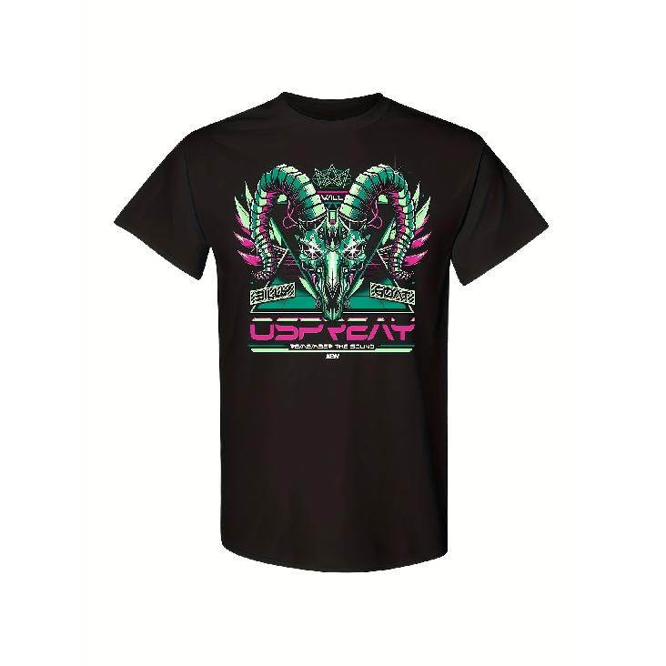 Will Ospreay AEW Official Men S Wrestling T-Shirt - Featuring a Black Base with Neon Green And Pink Logos Along with The Slogan  Remember The Roar . S чёрный