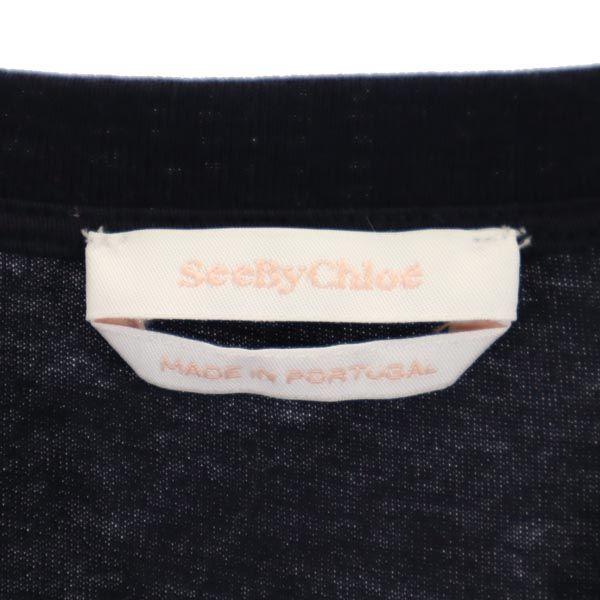 SEE BY CHLOE Short Sleeve Sleeve Change Cut XS Navy System Women Used