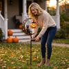 Luce a paletto da giardino per Halloween con design a zucca e luna per decorazione esterna