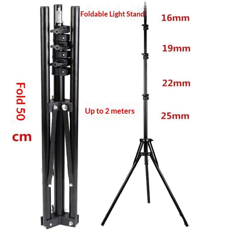 1Pcs Foldable Portable Lighting Tripod Photographic Light Stand Phone Holder Camera Flash Mount Brackets Live Streaming Stand