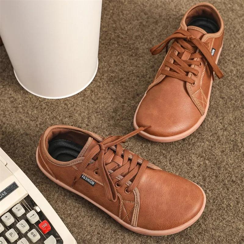 Men's Shoes 2025 New Wide Toe Barefoot Shoes Fashionable Plus Size Lightweight Casual Shoes Outdoor Breathable Soft Soled Shoes