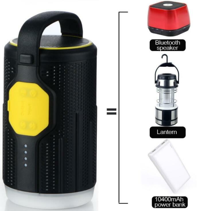 Camping Lantern Outdoor Lighting 10400 mAh Power Bank Bluetooth Speaker Yellow giallo