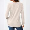 Women's T Shirt Tee Button Long Sleeve Daily Weekend Fashion Basic V- Neck Regular Top