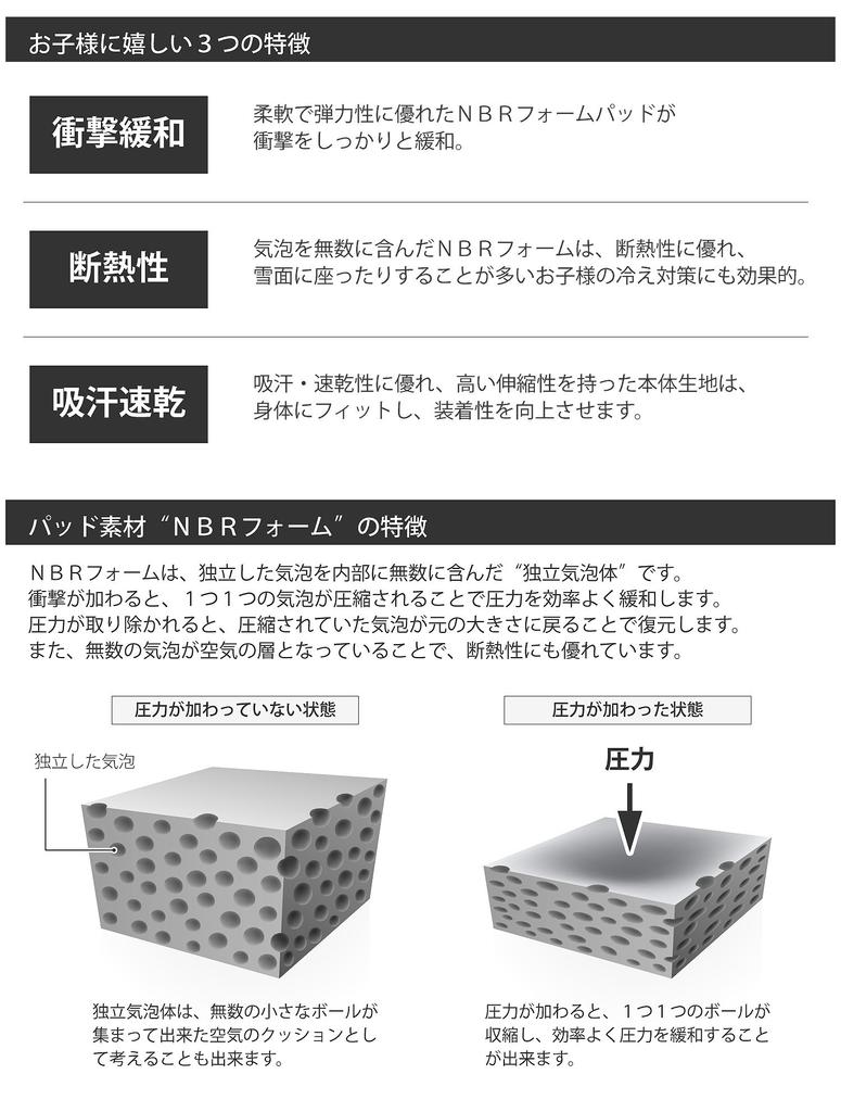 VAXPOT Hip Protector for Long Type Foam Material NBR Impact BLKxGRY 135cm Juniors, [Special Pad, Reduction] VA-3009