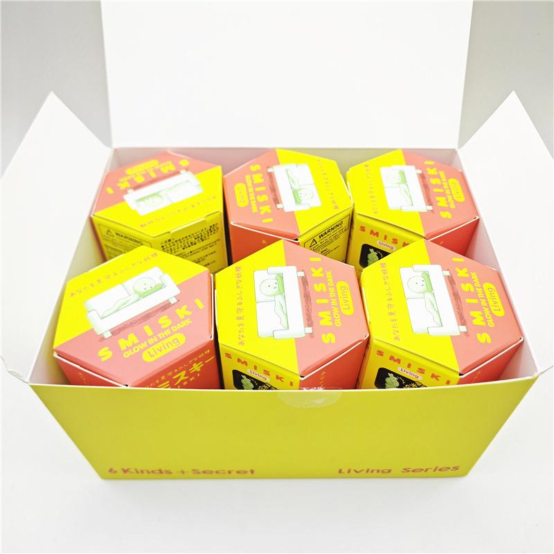 Oppgradert Versjon 6 Deler Smiski Life Series Lysende Dukke Blindboks Hjørnedekorasjon Skrivebordsmodell Juleleke Overraskelsesgave