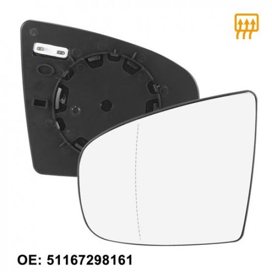 Mirror Glass Replacement Heated w/ Backing Left Side LH for BMW X5 X6 2007-2013