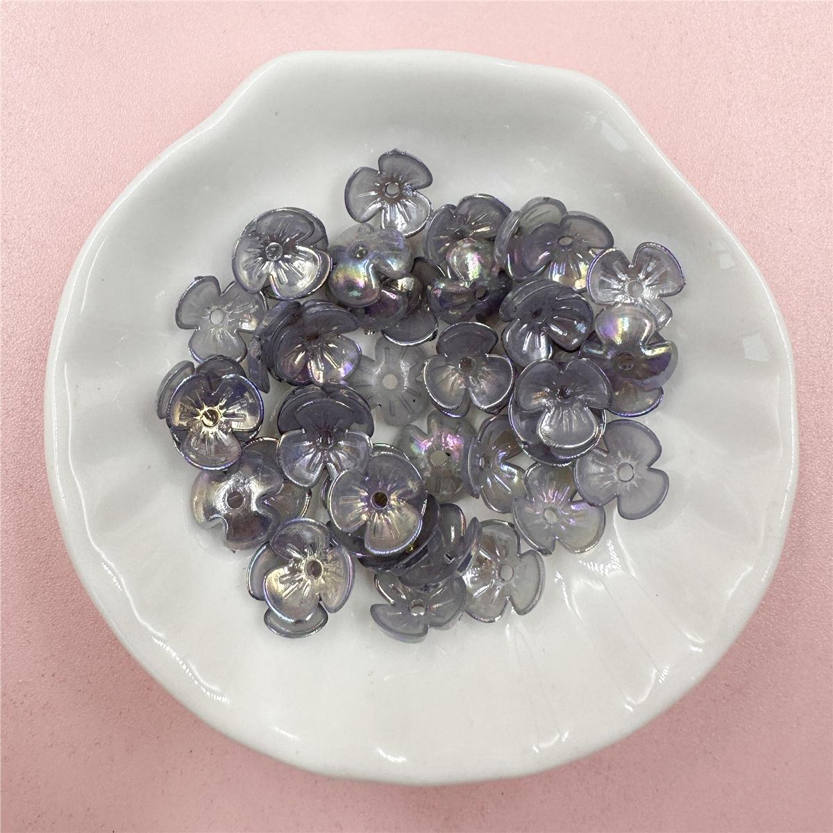 

Hanmade DIY Bracelet Necklace Colorful Acrylic 100Pcs 9.5mm Jewelry Making Multicolor Small Flower Beads Spacer Loose Beads with Hole Beaded Material 100pcs about9.5mm серый