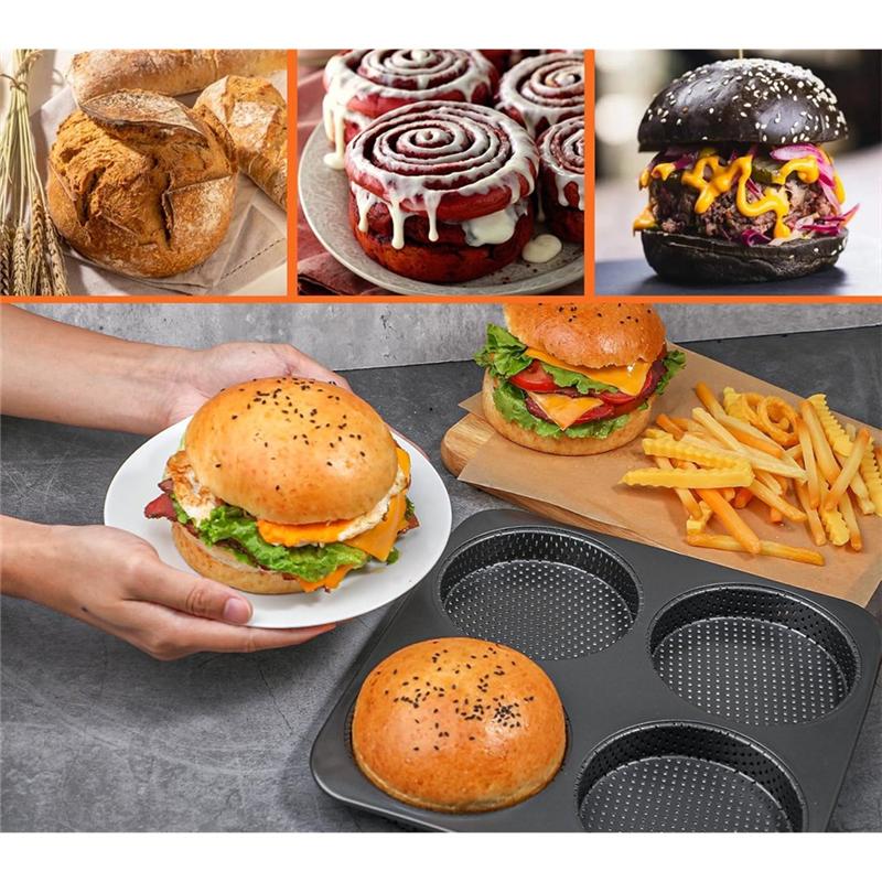 B97A-5" Large Hamburger Bun Pan Hamburger Bun Pans For Baking For Perfect Burger Buns, Sourdough, And More
