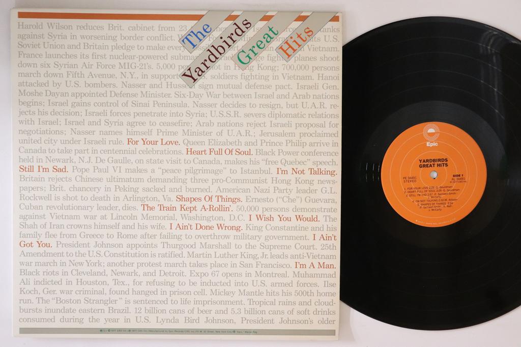Płyta LP YARDBIRDS - Great Hits PE34491 EPIC 1977 US Rock Używana