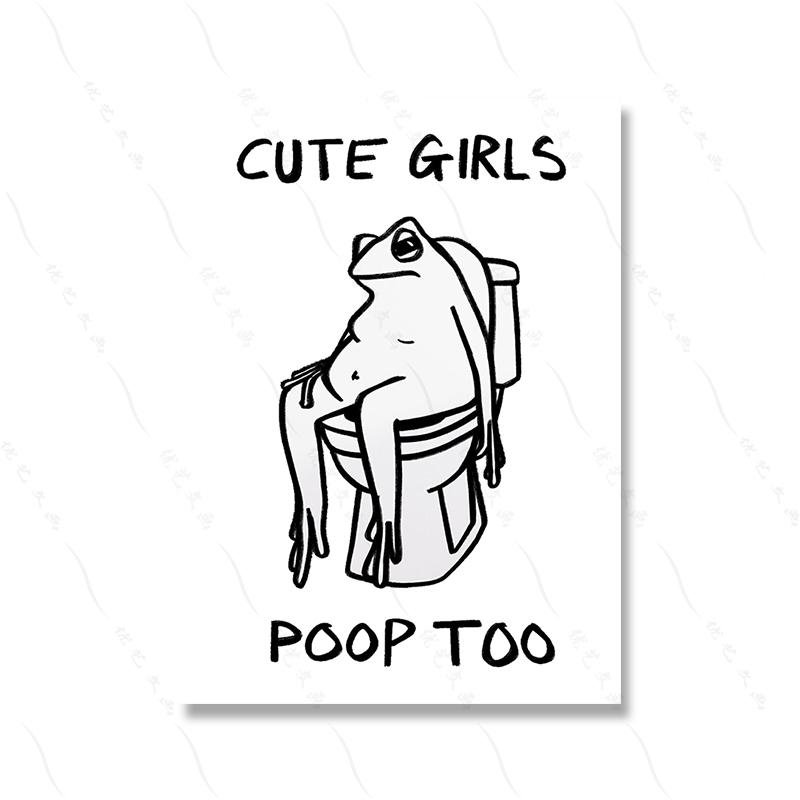 Bathroom Print Shower Bath Art Poster Illustration Retro Funny Quote Home Decor Cartoon Colourful Slogan Toilet Canvas Painting