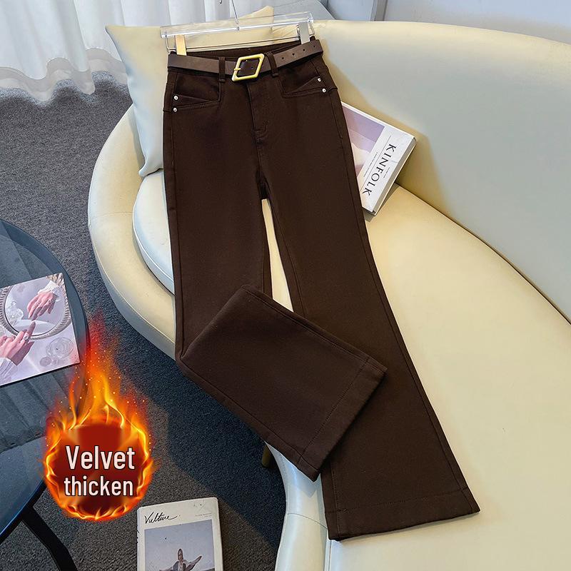 

Stylish Women s High-Waisted Fleece-Lined Wide-Leg Jeans - Autumn/Winter 2025 Bestseller, Thickened Straight Pants L / 28 [Recommended for 105-115 lbs]