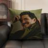 P-Pedro Pascal Daddy Cushion Cover Natural Linen Organic Fabric Double-Sided Printing Sofa Home Decor Gift Pillow Case