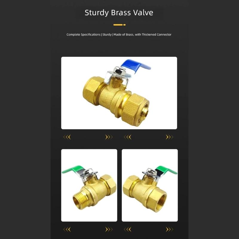 Manual Lever Brass Valves for Plumbing Repair, Compression Ball Valves Body for Aluminum-Plastic Water Supply Lines