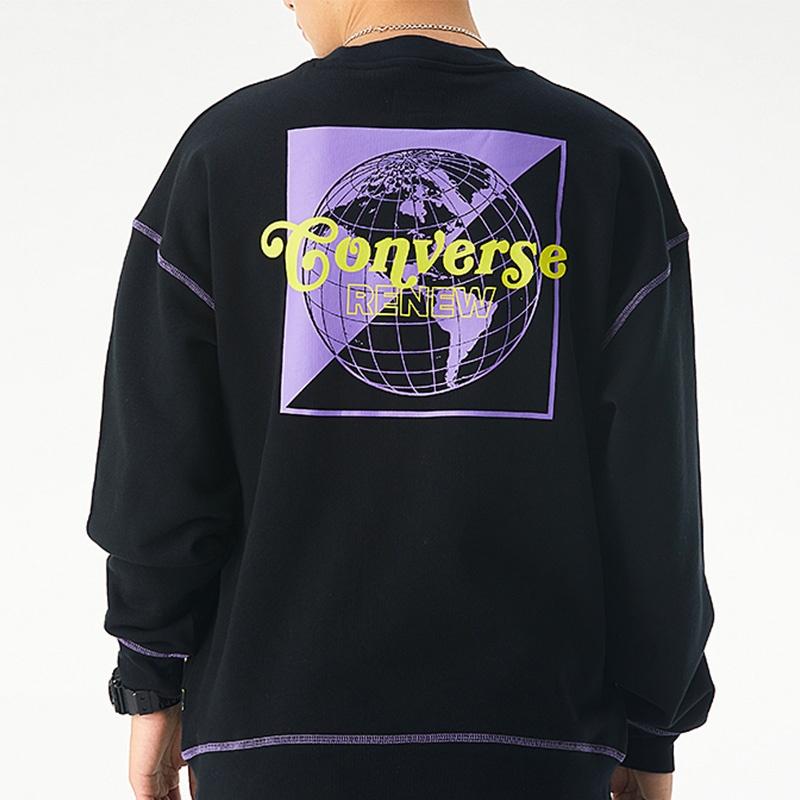 Converse Renew Graphic Crewneck Sweatshirt Asia Sizing 'Black' Men's 10021574-A01