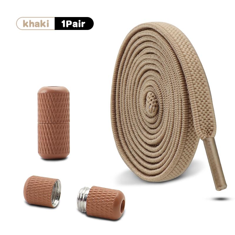 1/2 Pair Metal Capsule Buckle Shoelaces Without Ties Sneaker Flat Elastic Shoe Laces Kids Adult Quick Shoelace Shoes Accessories