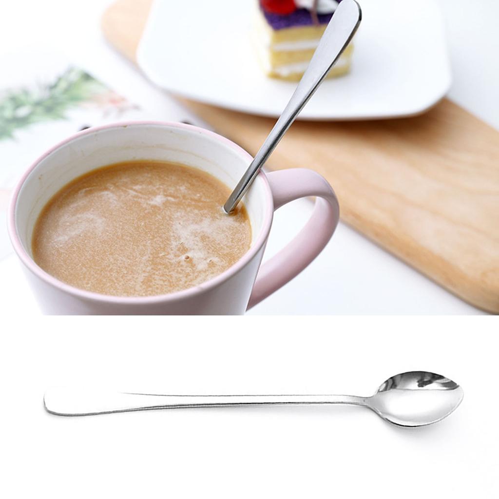 Long Handle Spoons Stainless Steel Elegant Multi Functional Stirring Spoons for Coffee Tea Dessert 3pcs Pointed Head