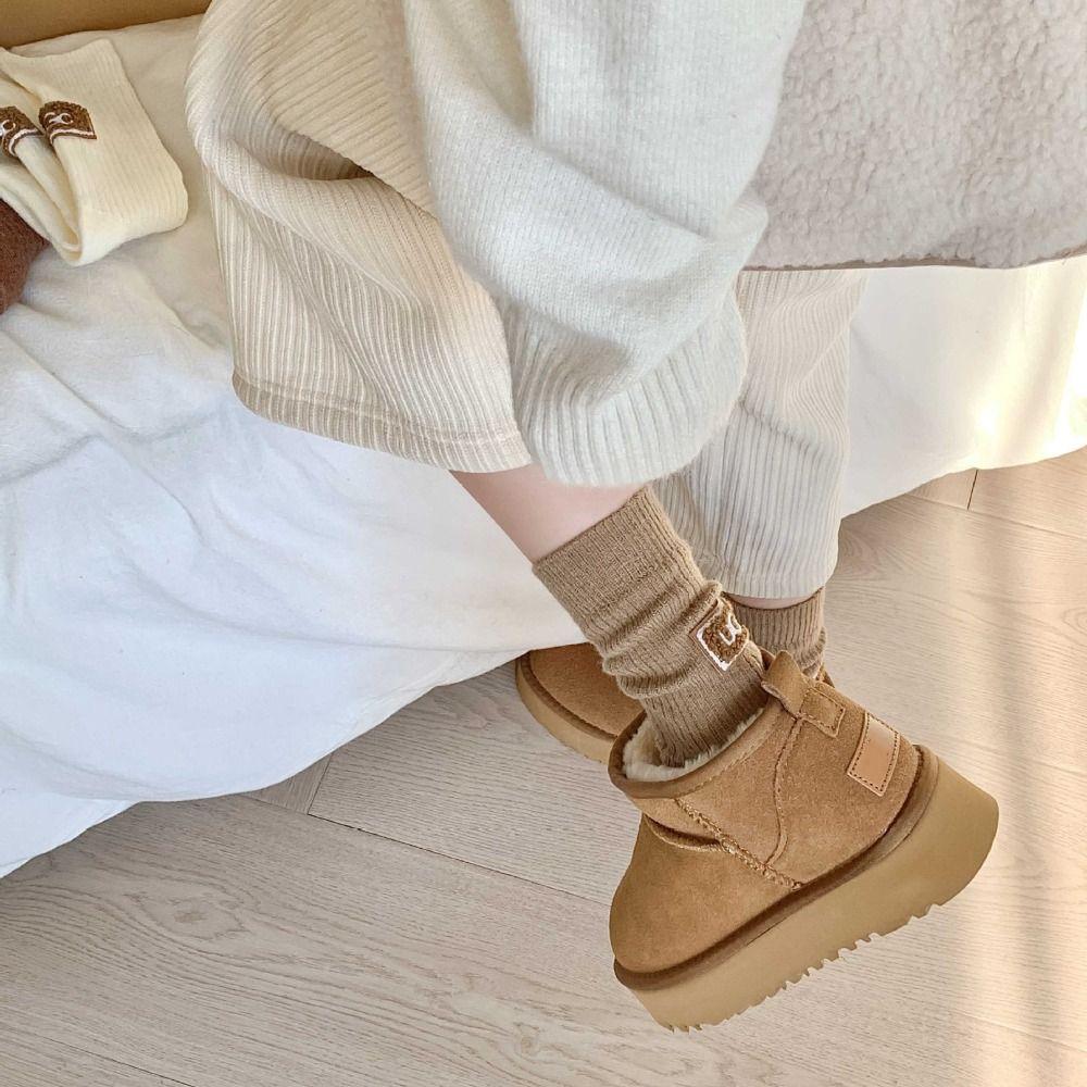 Knitted Mid-Tube Socks Keep Warm Women Socks Ins Snow Boot Socks  Autumn