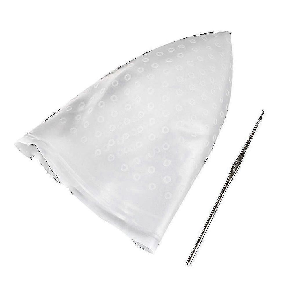 Silicone Highlight Cap Crochet, Reusable Silicone Hair Dye Cap Professional Salon Dye Silicone Cap Blowing Hair Styling Tools For Women And Girls