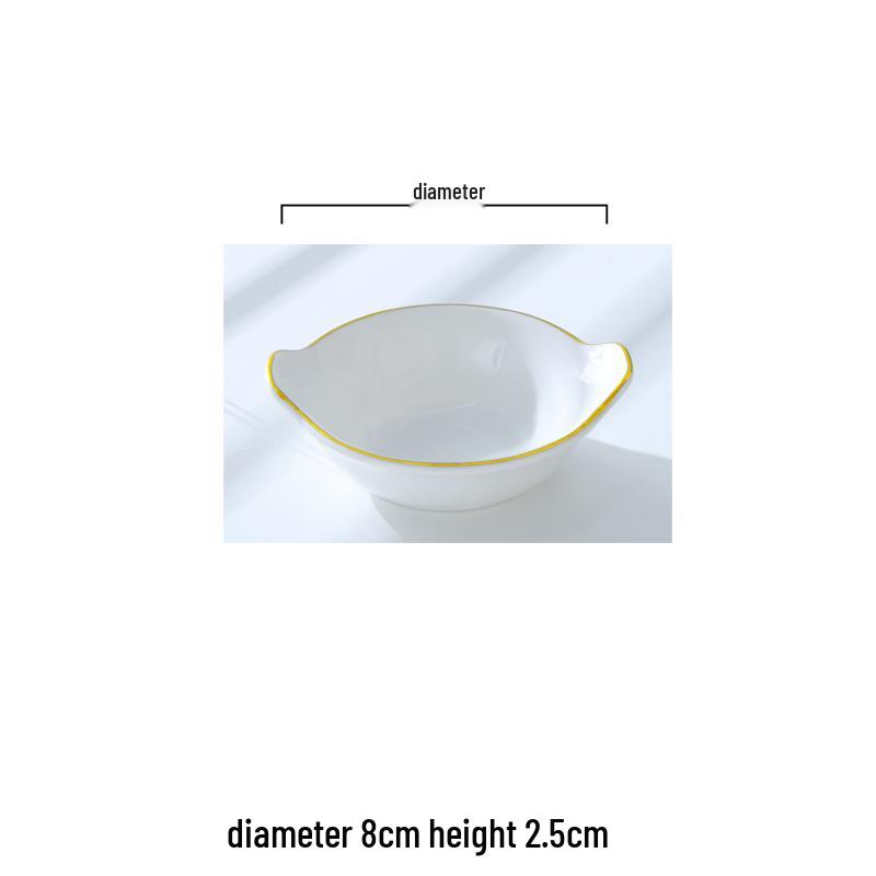 Europejski zestaw ceramicznych naczyń na przyprawy i sosy ze złotym rantem