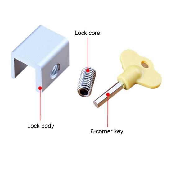 2 Pcs Sliding Window Locks Punch-free Flexible Stainless Steel Adjustable Window Security Safety Lock Daily Use