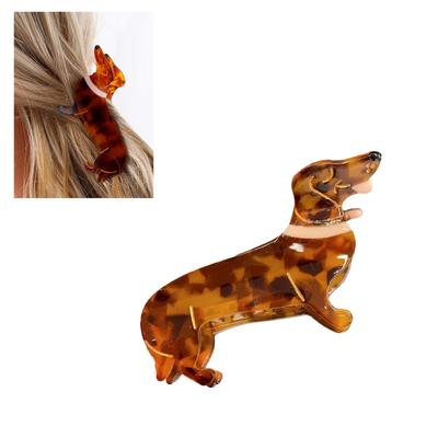 Dackelform Kunststoff Haarspange Festival Fotografie Haarschmuck für Frauen Mädchen Hoher Pferdeschwanz Rutschfeste Haarnadeln