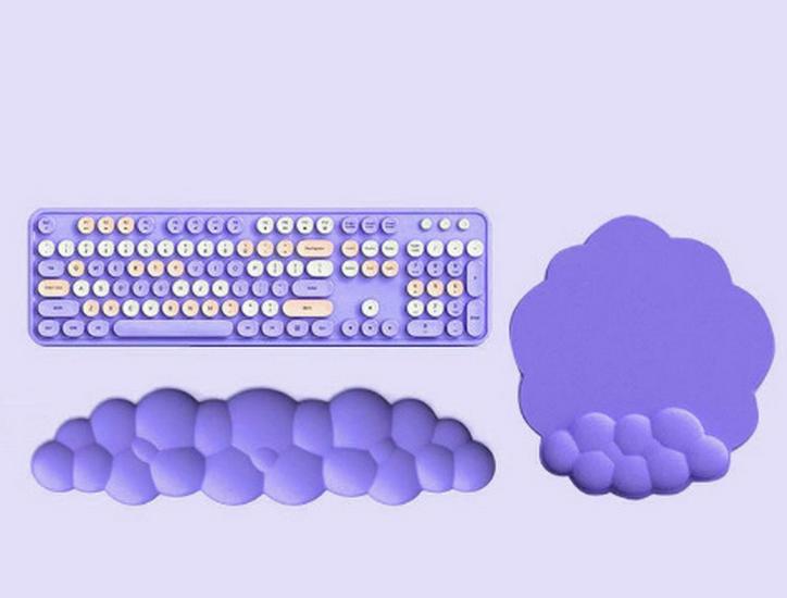 High-Value Silicone Cloud Wrist Rest Mouse Pad and Keyboard Support - Office Essential