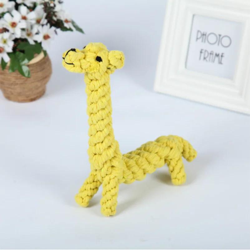 

Durable Braided Cotton Rope Dog Toy for Medium Large Dogs Hot Selling Pet Chew Toy for Aggressive Chewers Teeth Cleaning XS жирафовый
