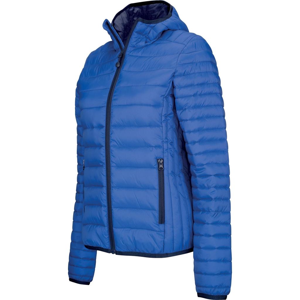 Kariban Leichte wattierte Damen-/Damenjacke mit Kapuze