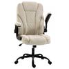 Office Chair, Ergonomic Desk Chair with Flip-up Armrest, Pocket Springs, Swivel Wheels, Adjustable Height, Beige