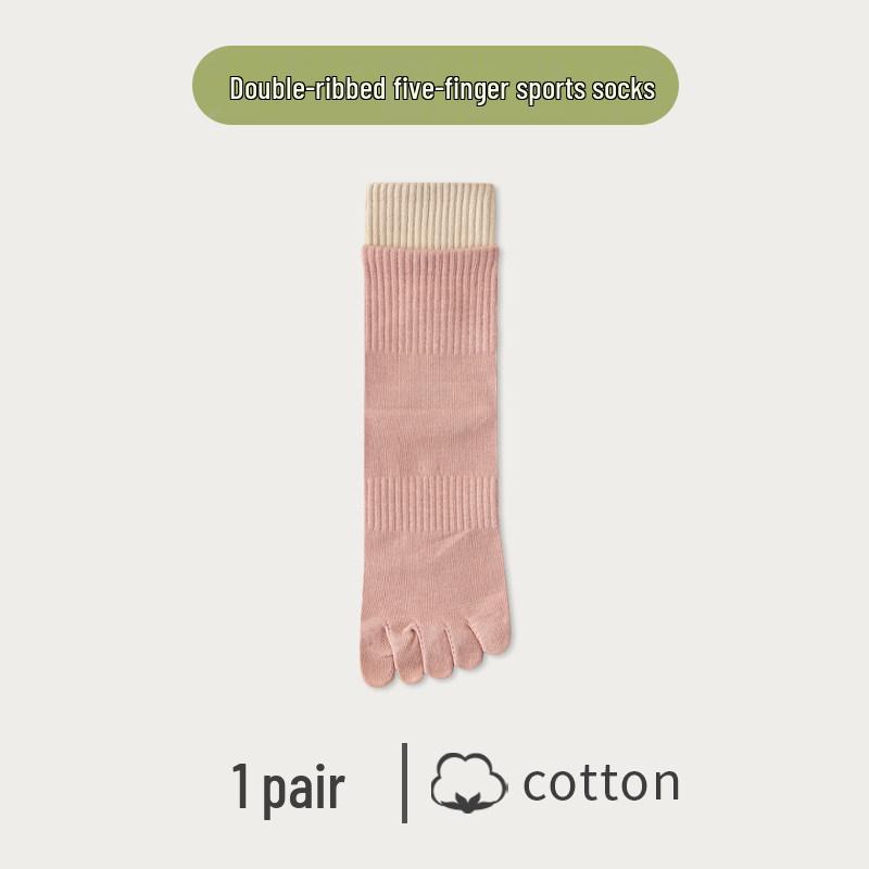 Women's Five-Toe Yoga & Sports Socks - Mid-Calf, Anti-Odor, For Spring & Autumn