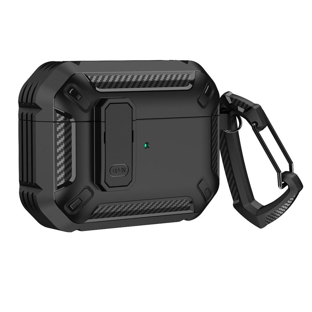 Security Lock Case For AirPods Pro 3 Pro 2 1 airpods 4 Cover TPU PC Protective Cases Fundas Earphone Accessories With Hook