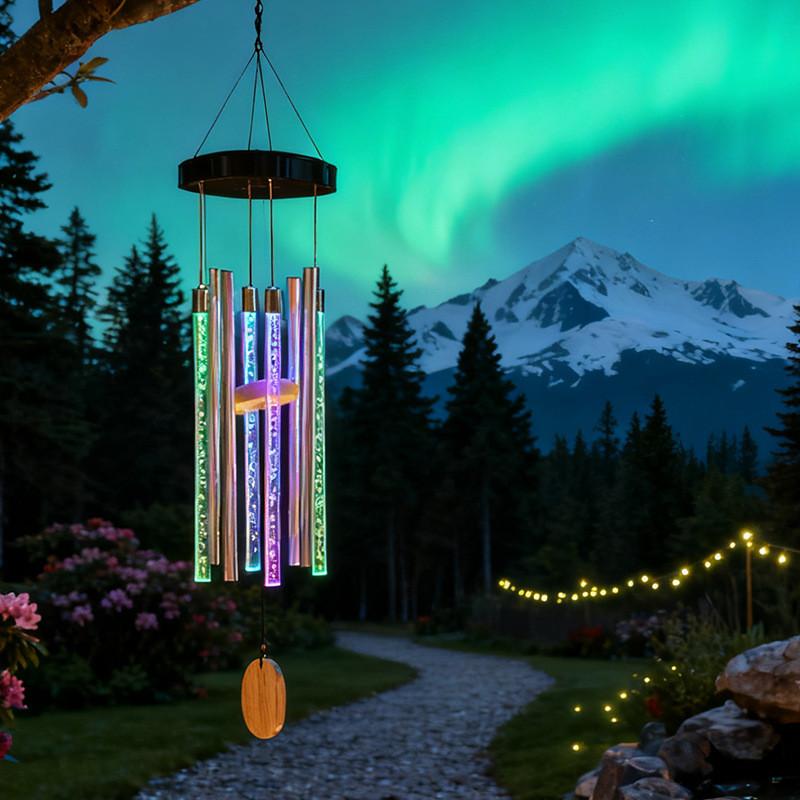 Solar-Blasen-Windspiel-Licht mit LED-Beleuchtung für die Außendekoration im Garten