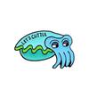 Big Eyes Anime Squid Drip Oil Brooch - Underwater Animal Cuttle Pin Badge