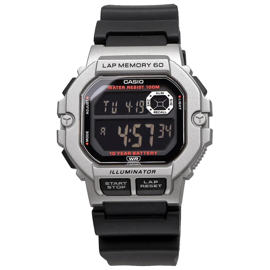 Casio Sports Gear Digital Men's Watch with 60 Lap Memory, WS-1400H-1BV / -1400H-4AV, Overseas Model, Silver/Black / Black/Red [Parallel Import]