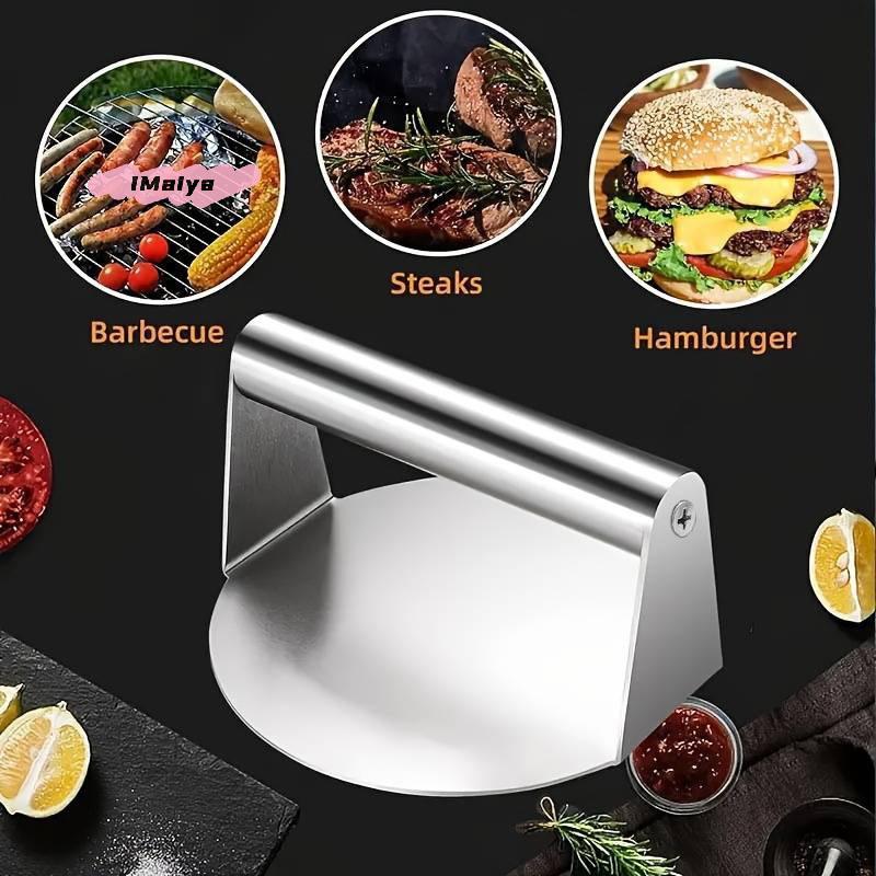Stainless Steel Burger Press Smash Hamburger Patties Meat Masher Circular Mold for Deli Meats Kitchen Accessory