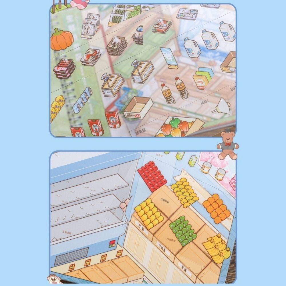 Shop Scene Scenery Stickers Large Size Supermarkets Sticker Book  Birthday Gifts