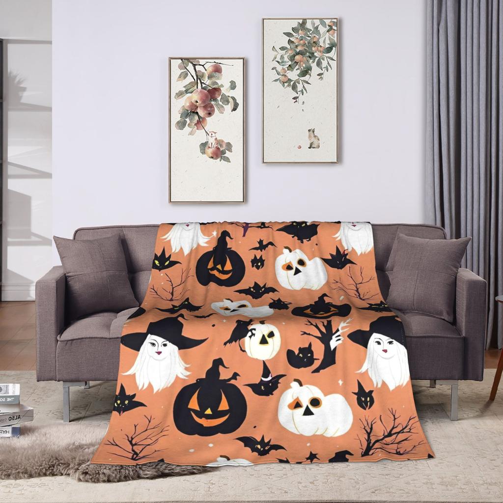 Halloween Theme Pattern  Blanket Quality Warm Soft  Bedding Throws Winter Kids Home Decor Fashion Bedspread