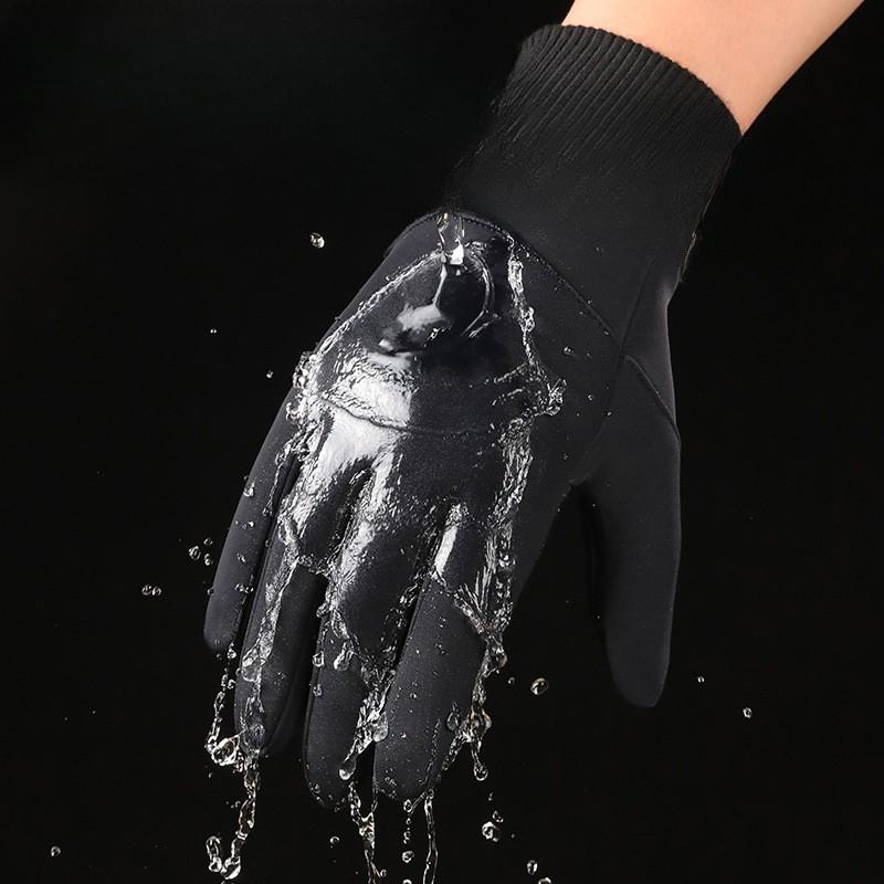 Winter Cycling Gloves Men's Bike Warmth Plus Velvet Thickened Windproof Outdoor Sports Glove Touch Screen