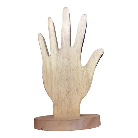 מעמד לתכשיטים מחזיק תצוגה ליד אצבע מבנה יציב יציבות גבוהה רב תכליתי דקורטיבי צורת יד מעץ מתלה לתצוגת תכשיטים