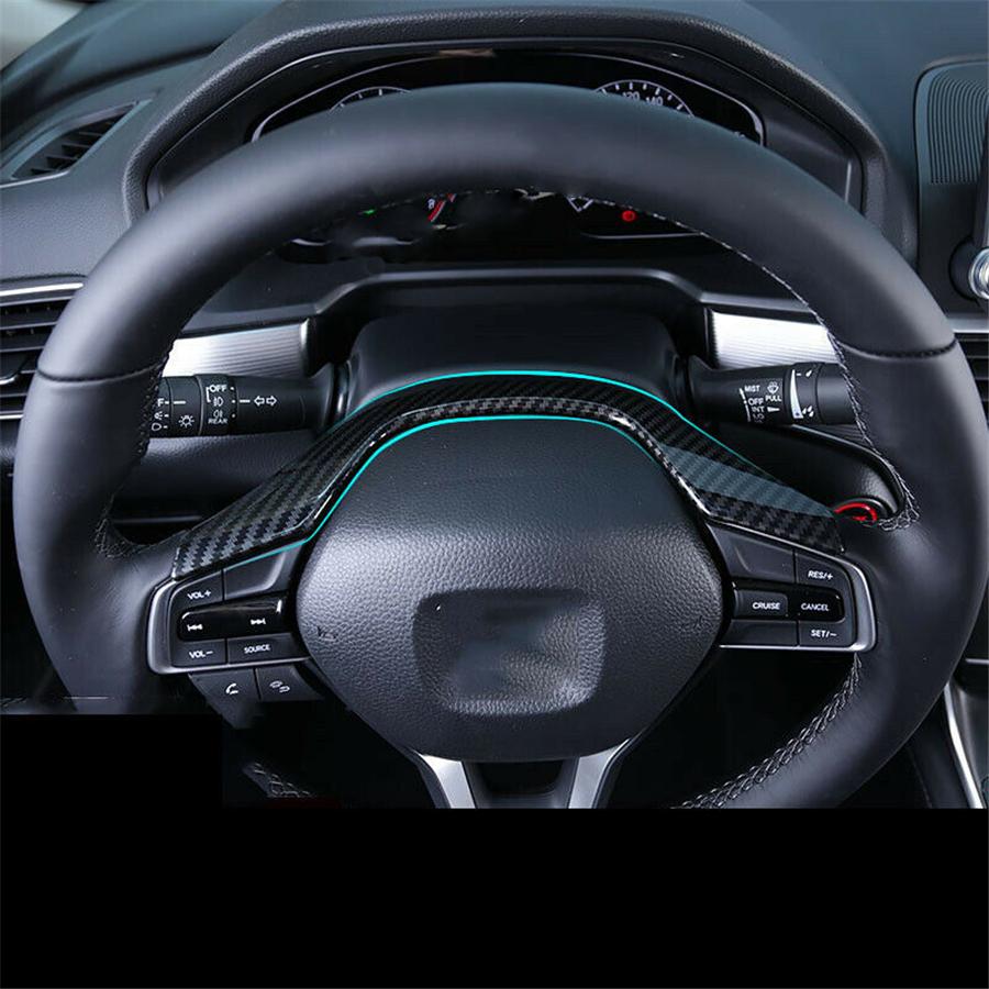 2PCS Carbon Fiber Style Steering Wheel Frame Cover Trim For Honda Accord 2018-19