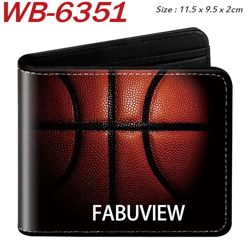 Sports Ball Bifold Wallet Football Basketball Rugby Pattern Student Coin Purse Card Holder Leather Short 1pcs