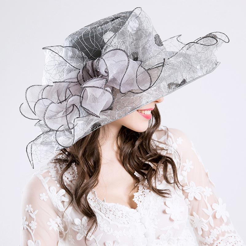 New Style Anti-ultraviolet European and American Ladies Fashion Hat Embroidery Bird's Nest Fashion Mesh Hat Sun Hat