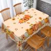 Autumn Pumpkins Sunflower Print Tablecloth for Table Decor Fall Harvest Maple Leaf Kitchen Dining Table Cloth Thanksgiving Decor