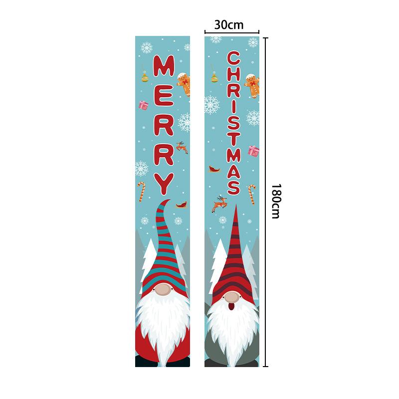 Christmas banners and couplets, 300D Oxford cloth door curtains, outdoor decorations, door stickers, background cloths, hanging flags