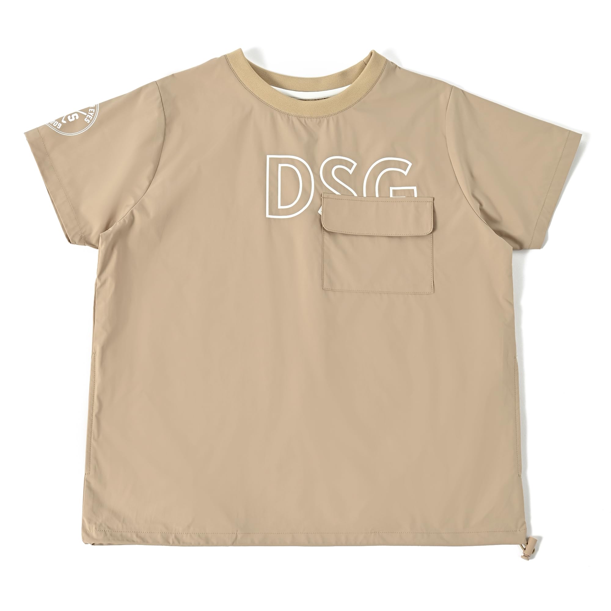 

7810 BE Beige Drawstring Short Sleeve Short Golf Large 3L [Delsol] Pullover, Crinkly, Sleeve, Thin, Beige, Pullover, Golf, Wear, Women s, Delsol,