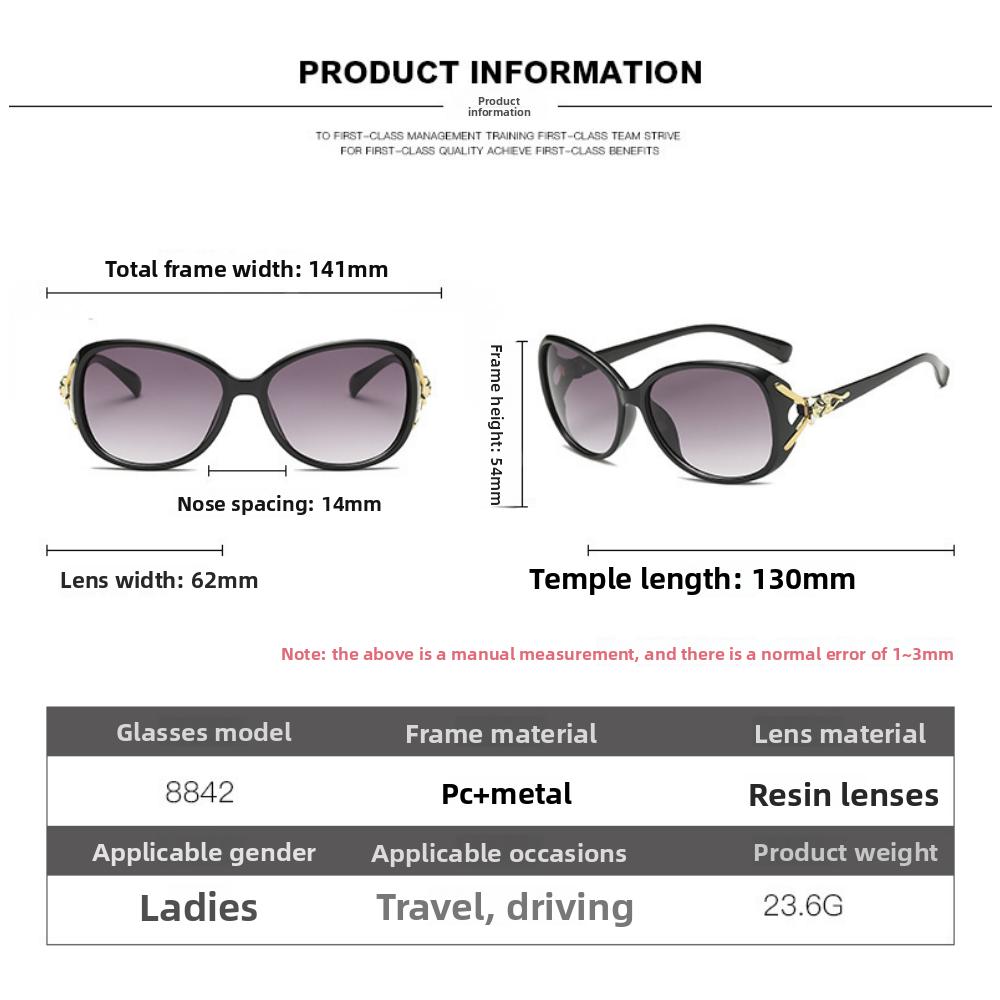 Gafas de sol polarizadas para mujer gafas cabeza de zorro tendencia de moda gafas versátiles gafas de transmisión en vivo celebridad de Internet