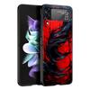 Black Red Ripple Art Hard PC Phone Case For Samsung Galaxy Z Flip 7 6 5 4 Black Cover For Galaxy Z Flip 3 Foldable Fundas Shell
