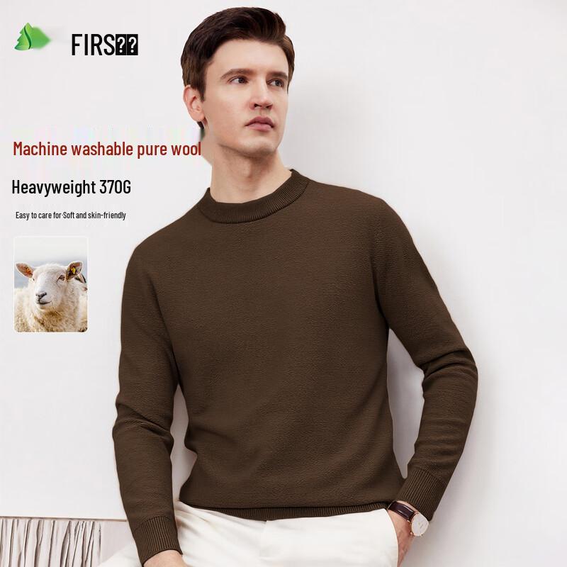 

FIRS Men s 100% Pure Wool Retro Crew Neck Sweater XL