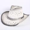 Beliebter europäischer und amerikanischer klassischer hohler westlicher Cowboyhut Herren- und Damen-Mode Urlaubs-atmungsaktiver Sonnenschutz-Strohhut